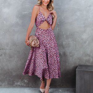 XL fits like M Vici City Strut Printed Cutout Midi Dress